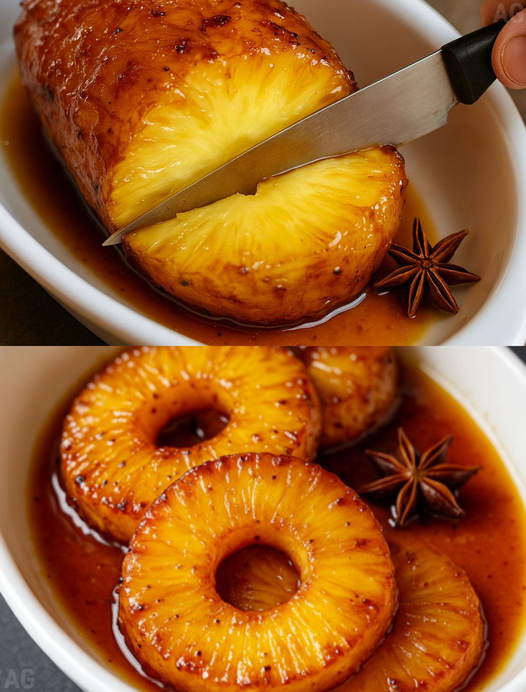 Abacaxi assado no forno com canela