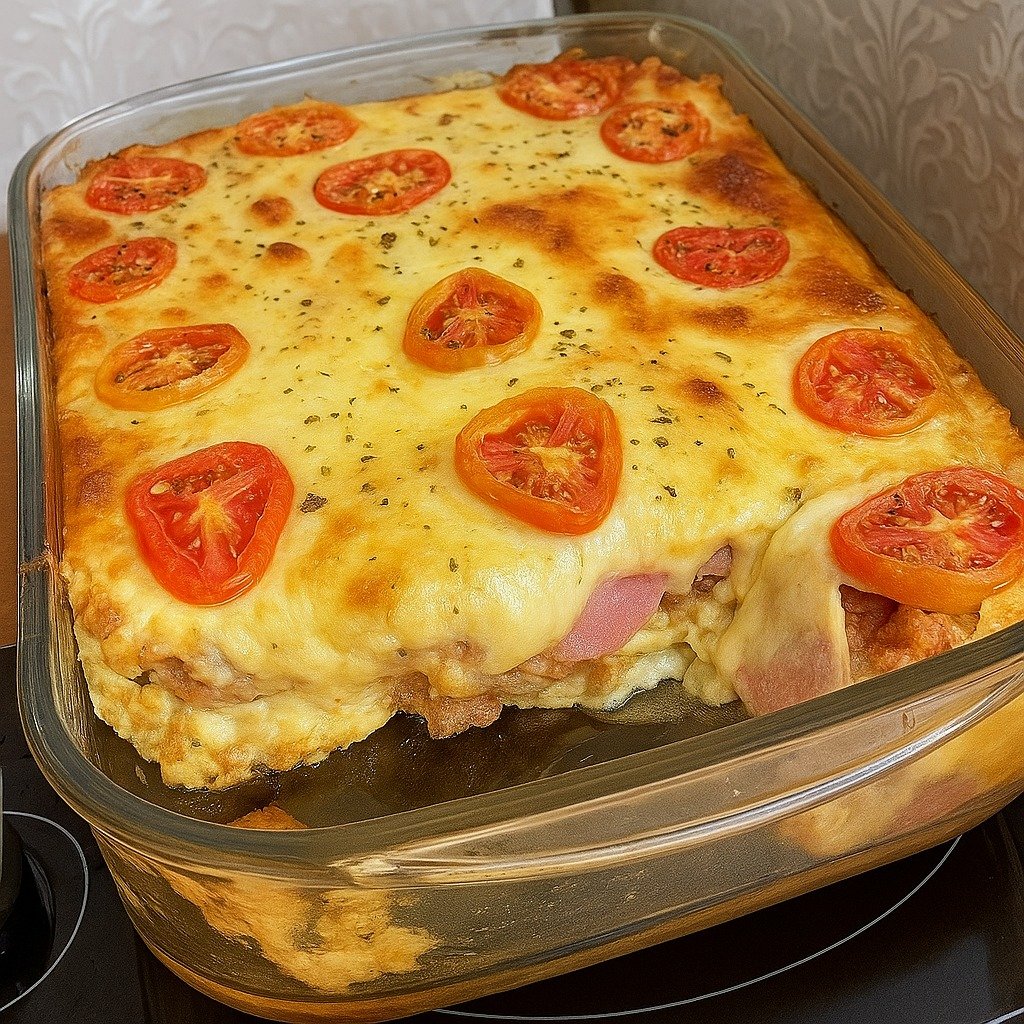 Lasanha bolonhesa com molho branco