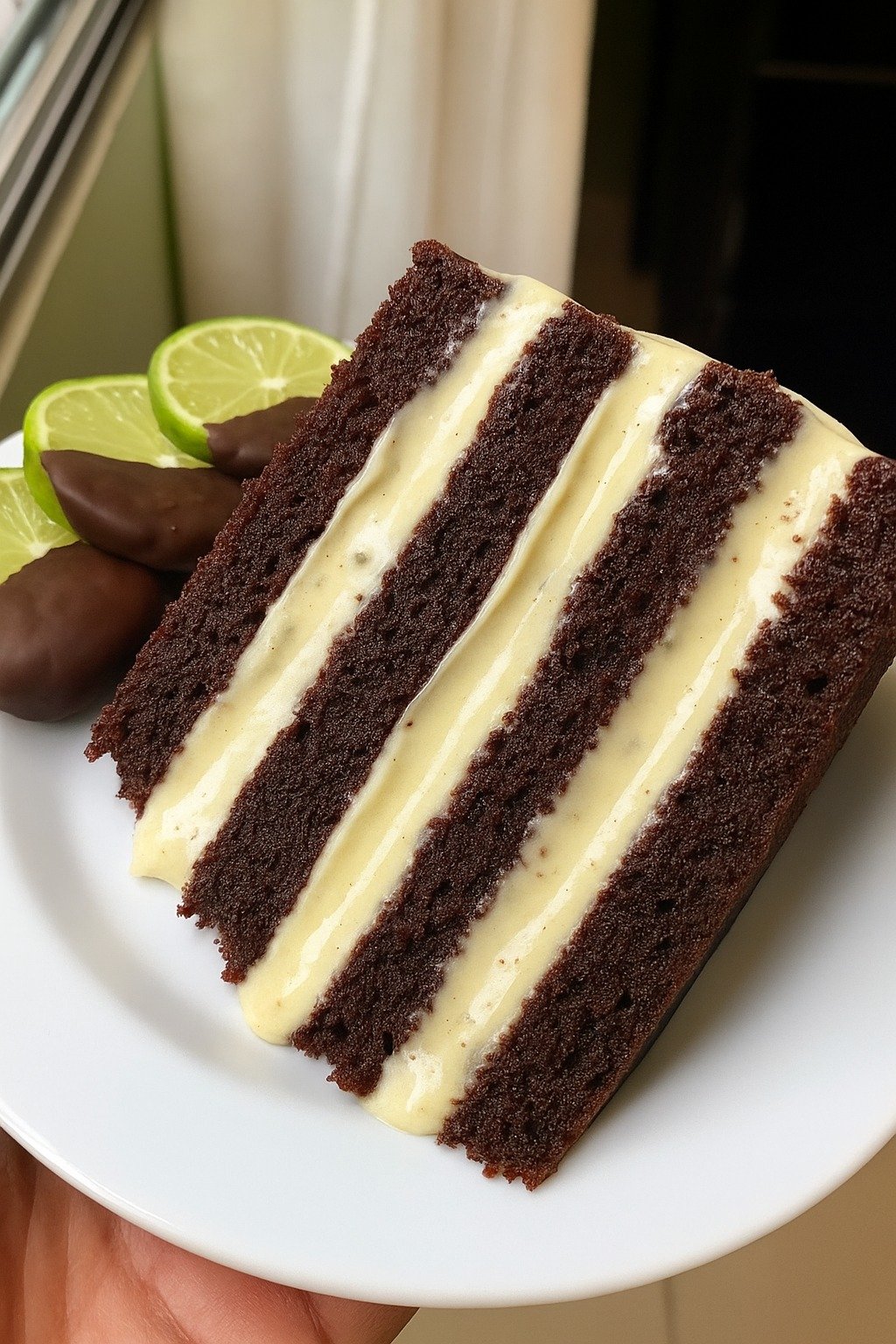 Bolo de Chocolate Recheado com Mousse de Limão