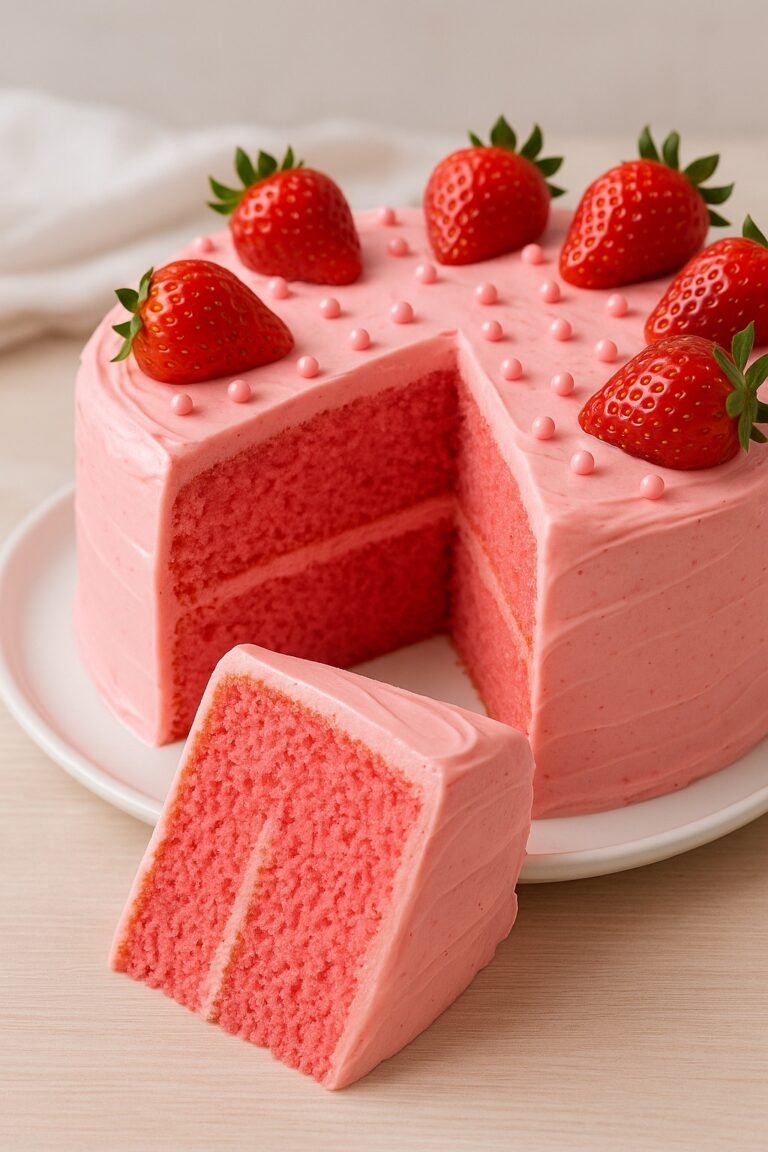 Bolo Rosa de Gelatina