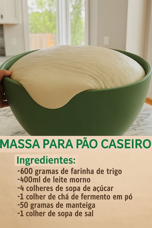 Massa de Pão Caseiro Fofinho e Macio