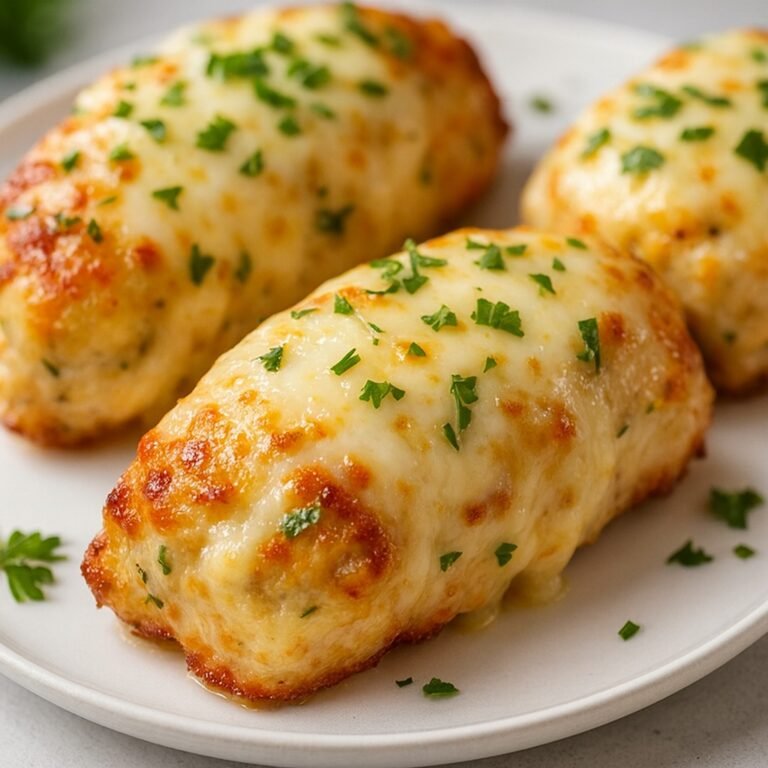 Bolo de Carne de Frango com Alho e Parmesão