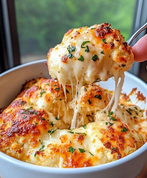 Couve flor recheada de forno