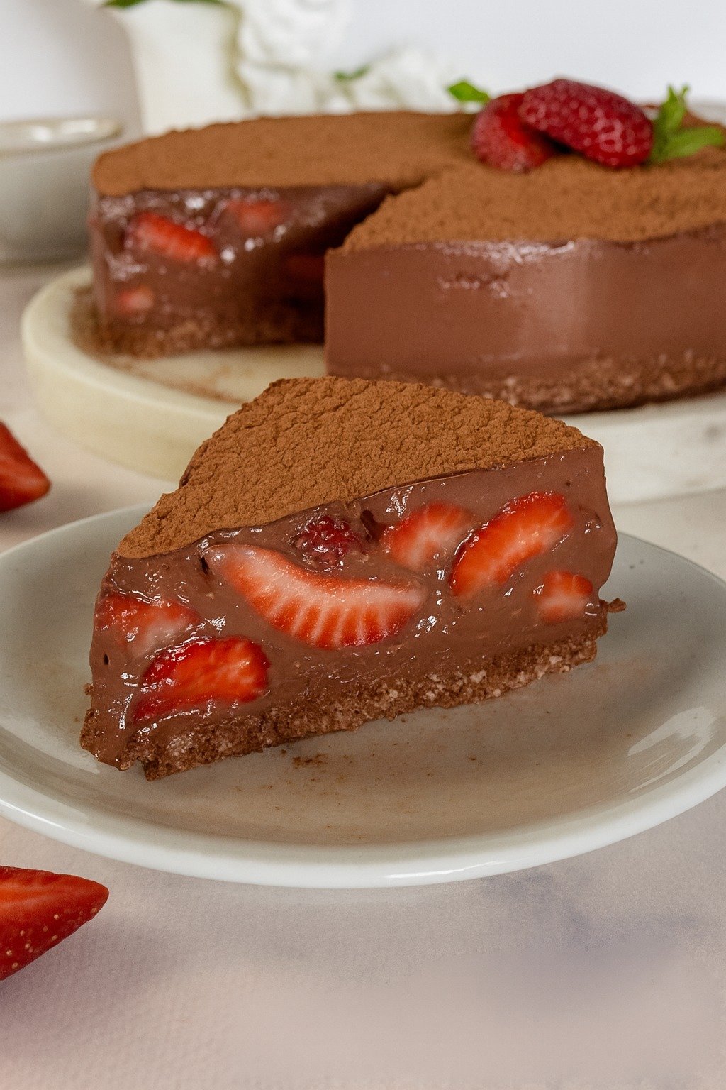 Torta Mousse de Chocolate com Morango