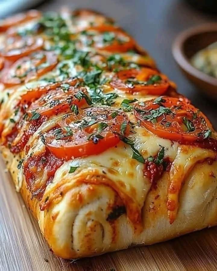 Pão recheado tipo pizza