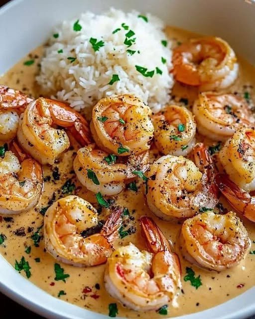 Estrogonofe de camarão com requeijão