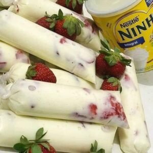 Geladinho Gourmet de Leite Ninho com Morango