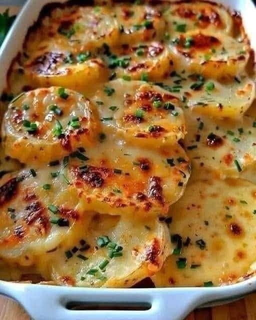 Batata gratinada com creme