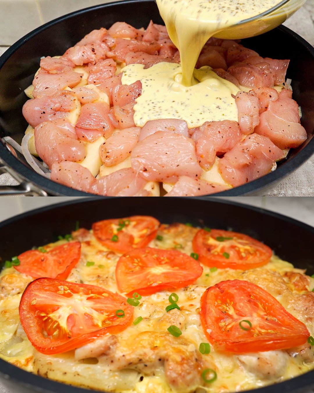 Frango com Batata e Queijo